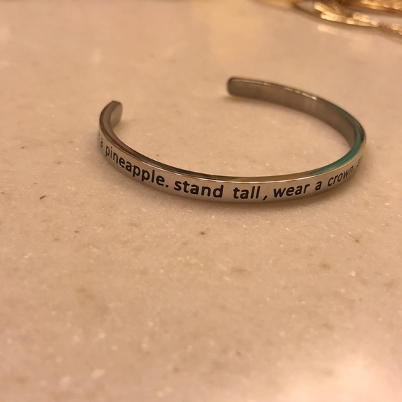Pineapple Quote Cuff Bracelet - Picture 3 of 4